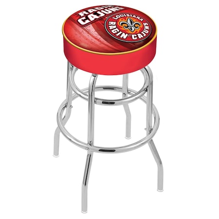 Holland Bar Stool Co 25" Louisiana-Lafayette Cushion Seat, 2-Ring Chrome Swivel Bar Stool L7C125LA-Laf-D2